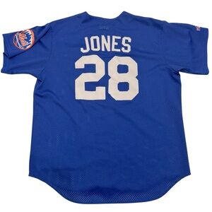 VINTAGE MAJESTIC DIAMOND NEW YORK METS‎ BOBBY JONES JERSEY Sz L